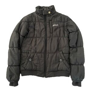 Element Skateboards Jacket Women's S Black Quilted Cropped Y2K *no hood